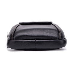 Men's Retro Cowhide Leather 5.5 Inch Waist Bag Phone Pockets Belt Bag