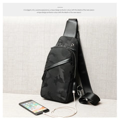 Men's USB Crossbody Bags Anti Theft Chest Bag School Summer