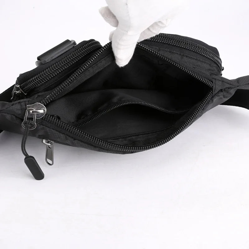 Men Waist Belt Pack Military Shoulder Bag Travel Motorcycle Riding Nylon Chest H
