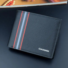 Faux Leather Minimalist Bi-fold Slim Wallet for Business