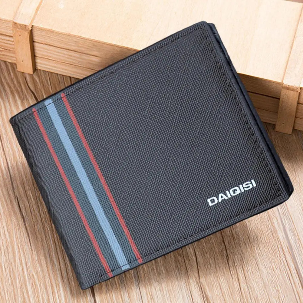 Faux Leather Minimalist Bi-fold Slim Wallet for Business