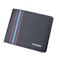 Faux Leather Minimalist Bi-fold Slim Wallet for Business