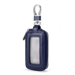 Cowhide Double Zipper Key Case Large Capacity Waist Padlock Key Case