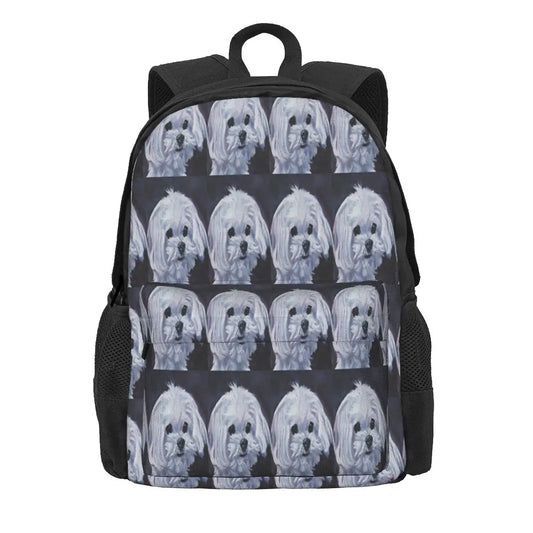 Maltese Fine Art Painting Backpacks Men's Backpacks Bags For Women