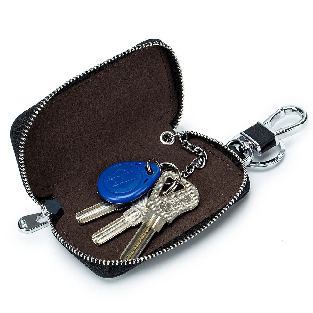 Cow Leather Mini Wallet Men Women's Key Holder