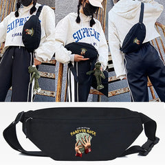 Money Gesture Print Chest Bag Waist Bags