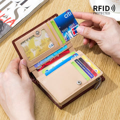 Men's Leather Wallet Coin Purse Short Cowhide Wallet Portefeuille Homme
