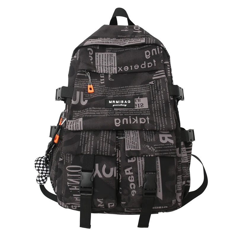 Waterproof Geometric School Backpack for Teens, Large Capacity Travel Bag