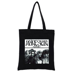 Maneskin Ladies Handbags Canvas Tote Bag Eco Reusable Shopper Bolsas De Tela