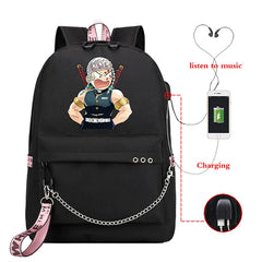 Demon Slayer Backpack Women's Folding Schoool Bag Large Capacity Anime
