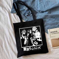 Tokyo Revengers Graphic Tote Bag Eco Canvas Shoulder Shopper Gothic Ulzzang