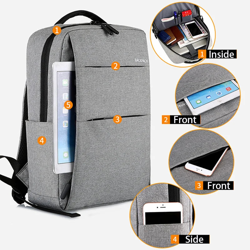 USB Charging Laptop Backpack Men Casual Computer Bag Pack Travel