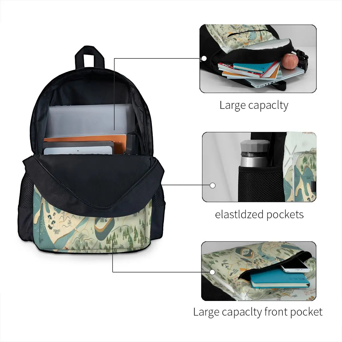 Camp Half Blood Map Backpack Men Women Unisex Bag