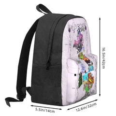 Prythian Map Backpack for Men and Women with Zip Pockets