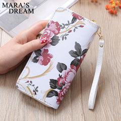 Mara's Dream Rose Print Double Zipper Clutch Bag