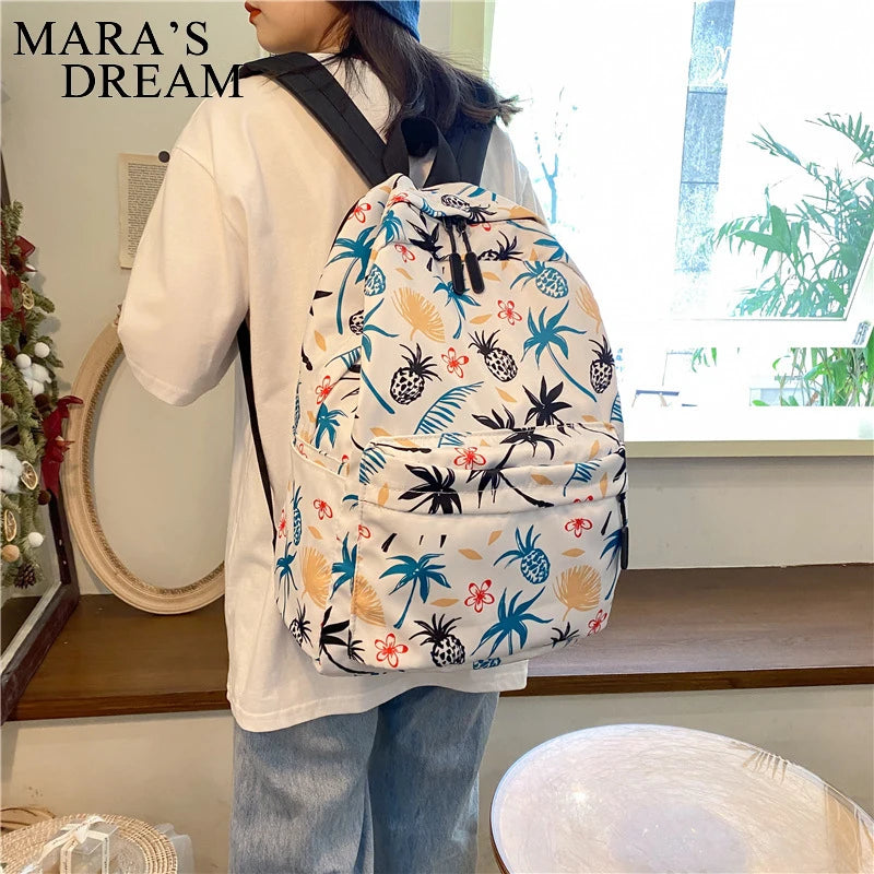 Mara's Dream Backpack Women High Capacity Cartoon Graffiti Travel Backpacks