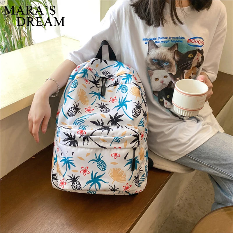 Mara's Dream Backpack Women High Capacity Cartoon Graffiti Travel Backpacks