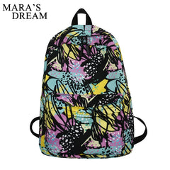 Mara's Dream Backpack Women High Capacity Cartoon Graffiti Travel Backpacks
