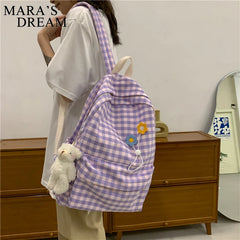 Mara's Plaid Pattern Women's Backpack School Bags