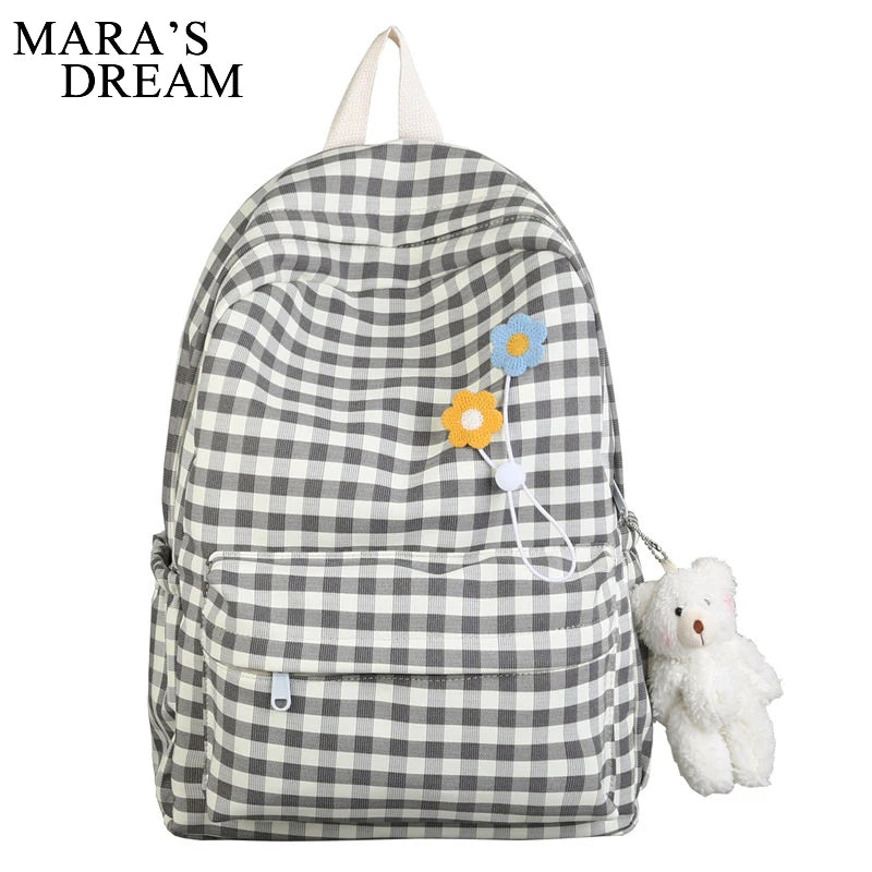 Mara's Plaid Pattern Women's Backpack School Bags