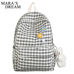 Mara's Plaid Pattern Women's Backpack School Bags