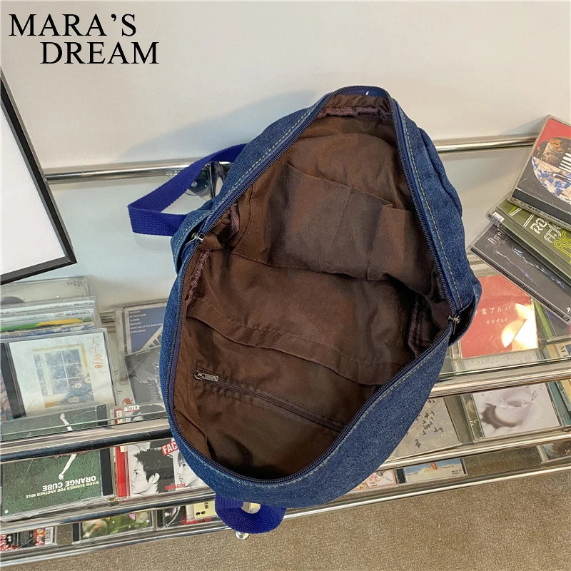 Mara's Dream Large Denim Women Backpack - Daily Travel Bag