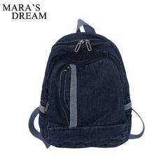 Denim Canvas Women Backpack High Capacity For Teenager Girls