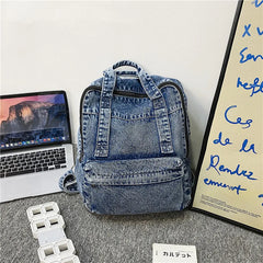 Mara's Dream Denim Women Backpack Retro Travel Bagpack Large Capacity