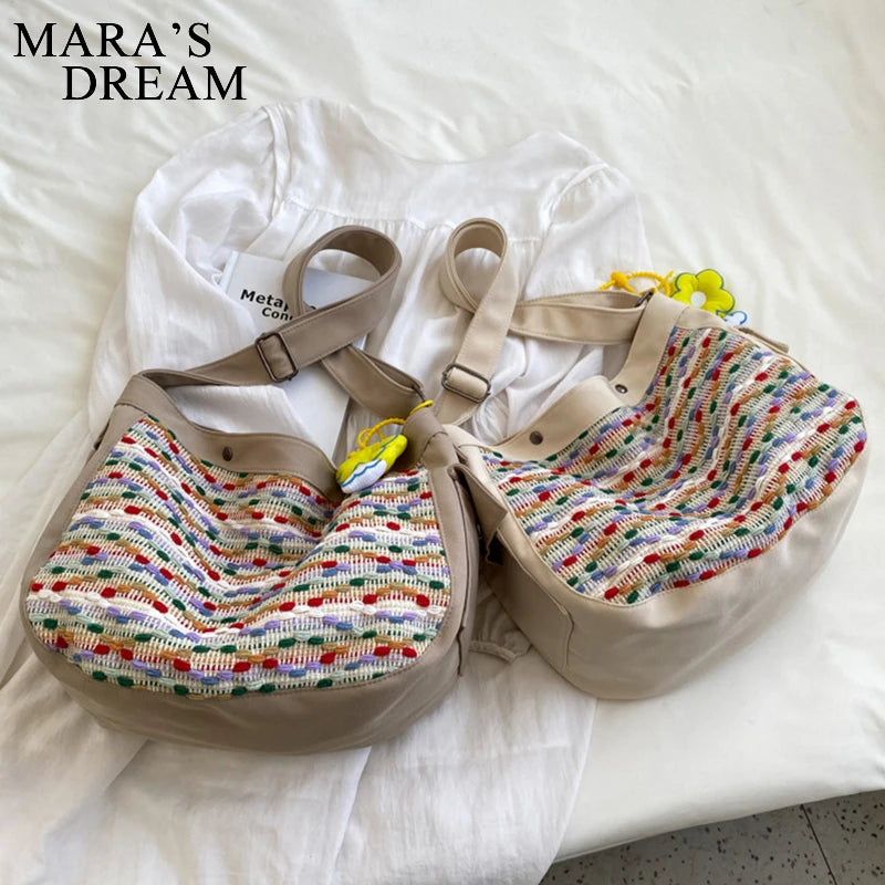 Mara's Dream Weave Canvas Shoulder Crossbody Bag