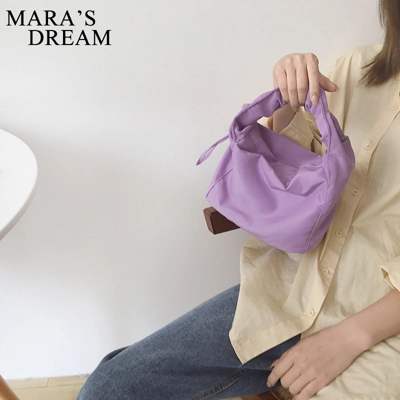 Mara's Dream Pleated Tote Bag All-match Candy Colors HandBag Mini Bag