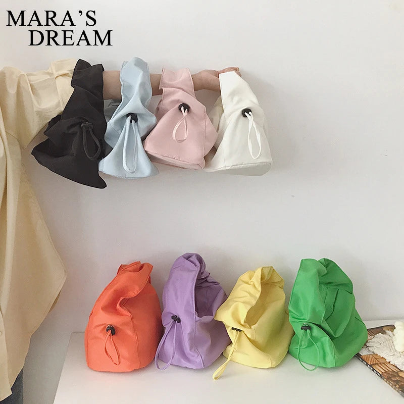 Mara's Dream Pleated Tote Bag All-match Candy Colors HandBag Mini Bag