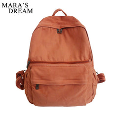 Mara's Dream Canvas Women Backpack Large Capacity Solid Back Bag