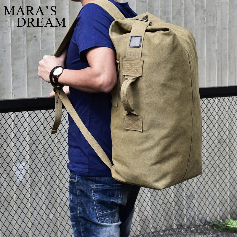 Mara's Dream Large Travel Military Backpack Canvas Shoulder Sports Bag