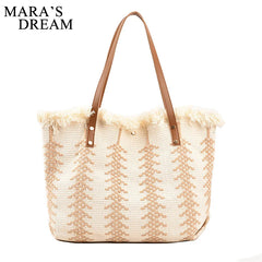 Mara's Dream Striped Knitted Tote Handbag
