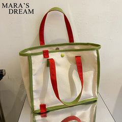 Mara's Dream Women Canvas Tote Bag High-capacity Shopping Commuter