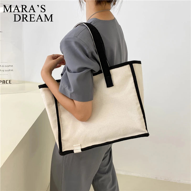 Mara's Dream Women Canvas Tote Bag High-capacity Shopping Commuter