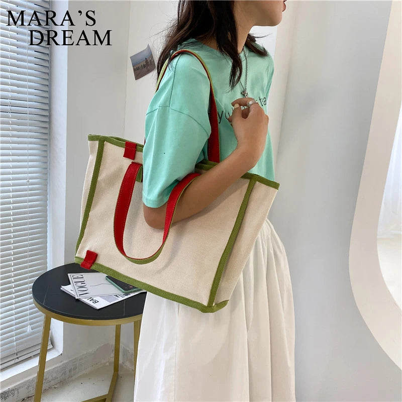 Mara's Dream Women Canvas Tote Bag High-capacity Shopping Commuter