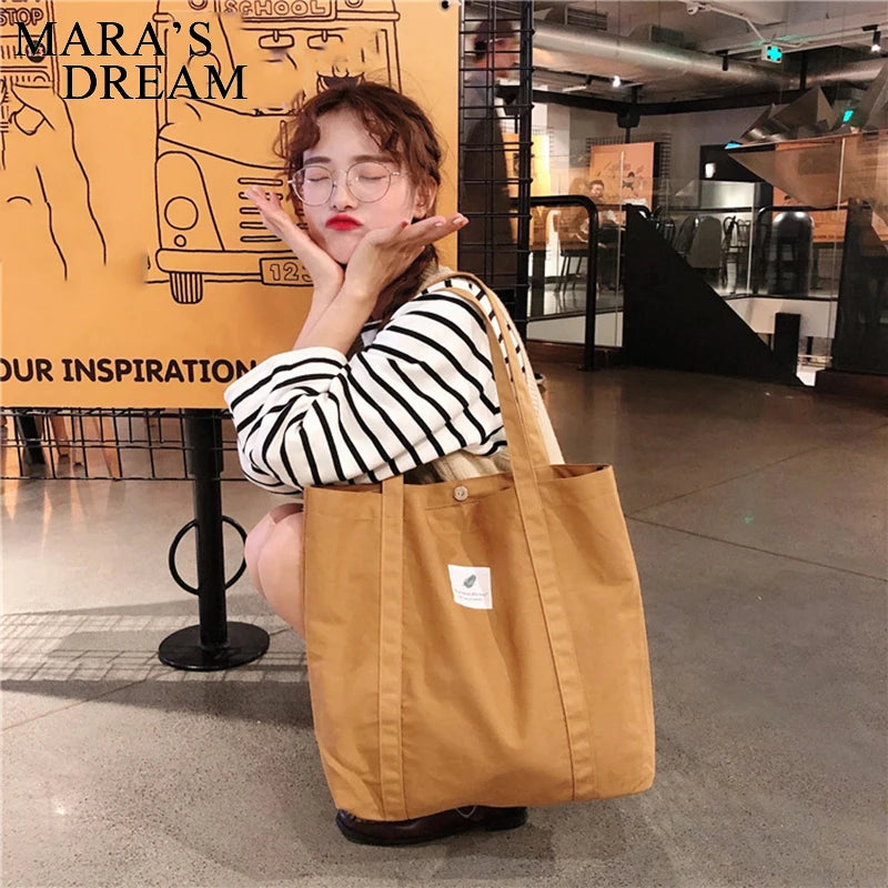 Mara's Dream Women Shoulder Bag Canvas Handbag Mommy Tote Large Capacity