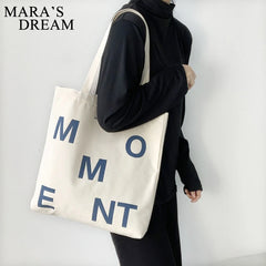 Mara's Dream Women's Canvas Shoulder Shopper Bag Eco Reusable Shopping Bag