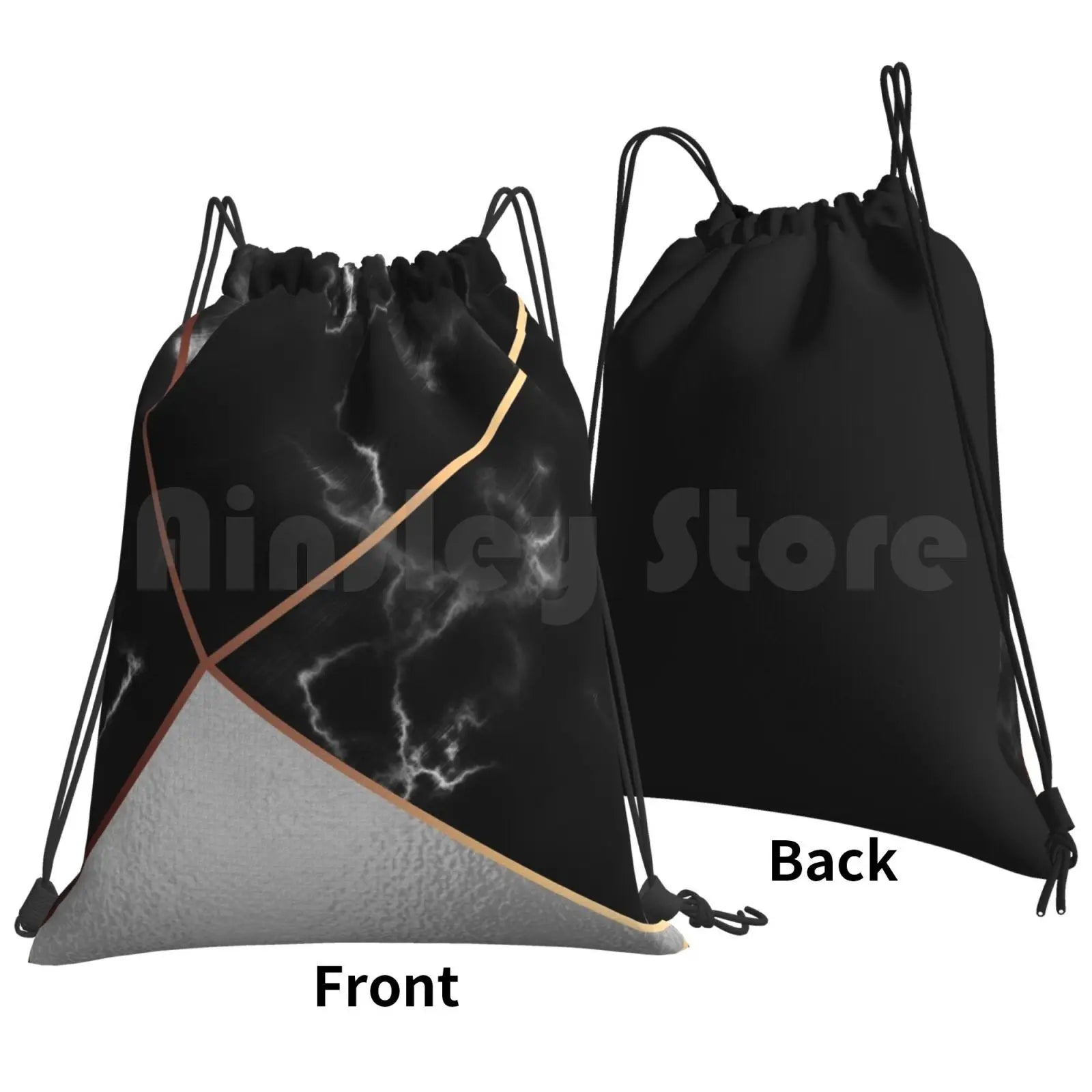 Marble Pattern Backpack Drawstring Gym Bag Geometric Colorful Abstract Graphics