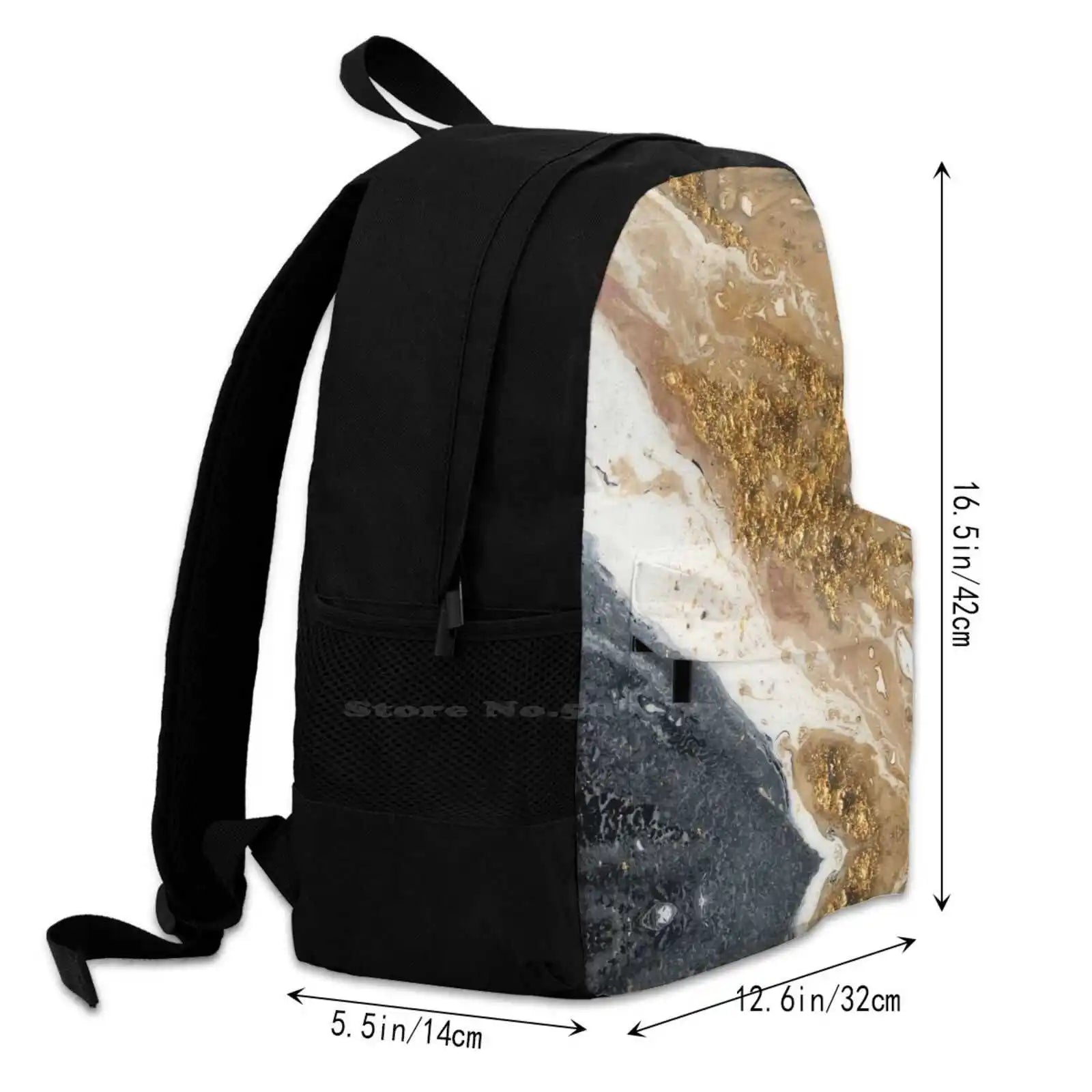 Marble Travel Laptop Bagpack Bags Granite Crystal
