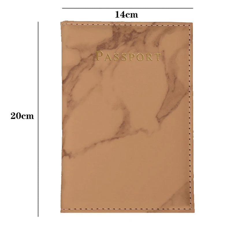 Marble Passport Case PU Leather Protective Mezzanine Travel ID Cover