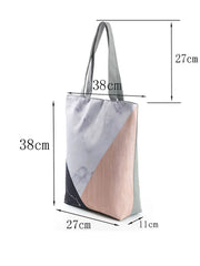 Marbling Joint Printed Large Shoulders Bag With Zipper