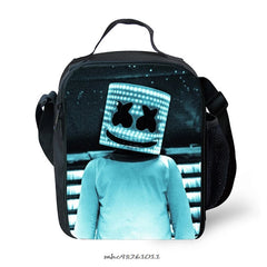 Marshmello Insulated Lunch Bag Game Cartoon Crossbody Food Lunch Box