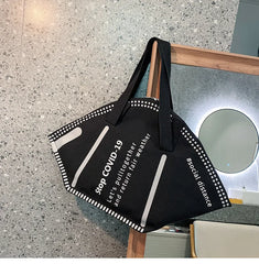 Funny Large Capacity Shoulder Bag Canvas Handbag for Women