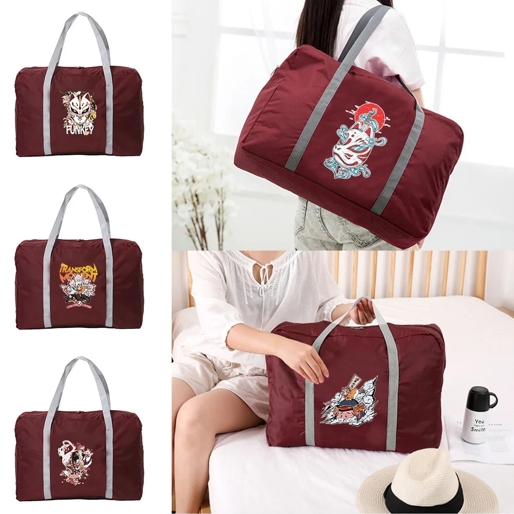 Mask Series Travel Bag Unisex Foldable Handbag Large Capacity