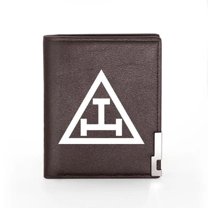 Masonic Triangle Bricklayer Men Women Leather Wallet