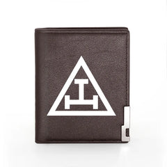 Masonic Triangle Bricklayer Men Women Leather Wallet
