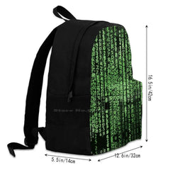 Matrix Science Fiction Green Numbers On Shirts And Gadgets Bag