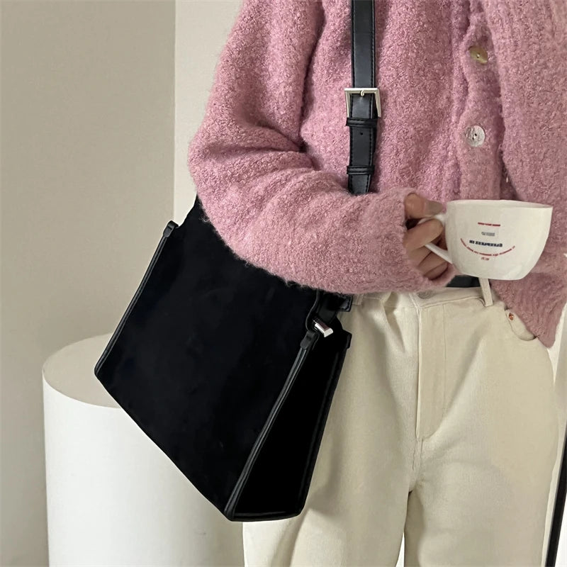 Matte Leather Square Shoulder Bags for Women Ladies Crossbody Messenger Bag